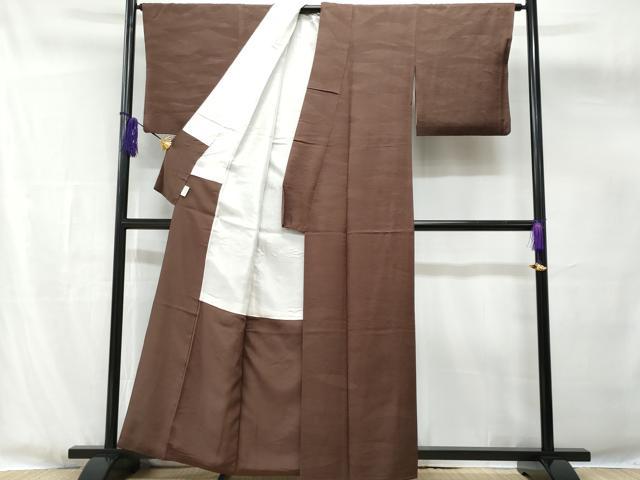 平和屋着物●上質な色無地　老竹色　正絹　逸品　AABH5899ck 平和屋着物□上質な色無地 煤竹色 正絹 逸品 CABG4851fb