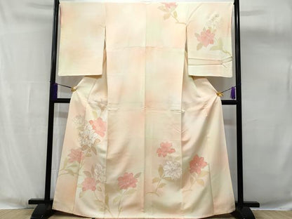 平和屋着物■訪問着 駒刺繍 枝花文 暈し染め 金彩 正絹 逸品 CABG4855fb