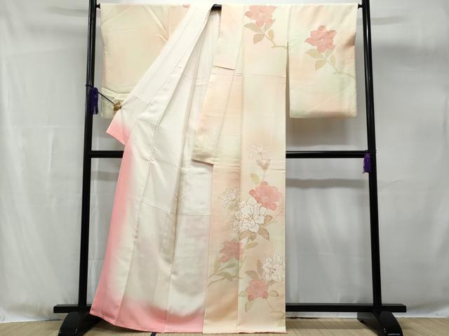 平和屋着物■訪問着 駒刺繍 枝花文 暈し染め 金彩 正絹 逸品 CABG4855fb