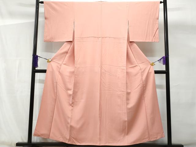 平和屋着物■上質な色無地 珊瑚色 正絹 逸品 CABG4866fb