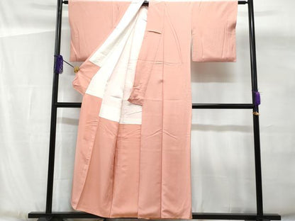 平和屋着物■上質な色無地 珊瑚色 正絹 逸品 CABG4866fb