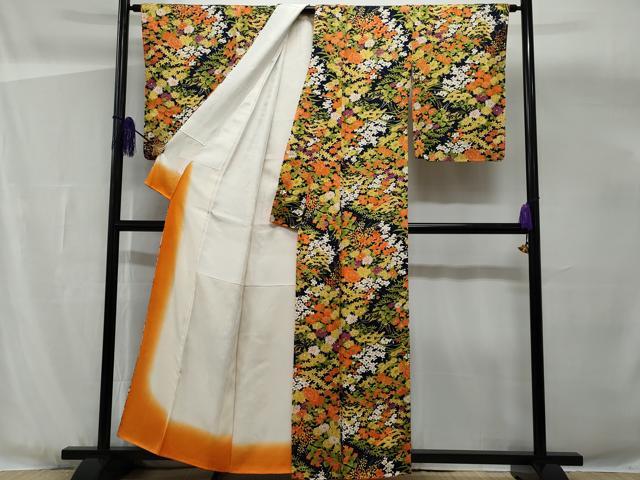 平和屋着物□上質な小紋 草花文 正絹 逸品 CABG4871fb