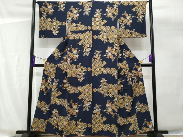 平和屋着物■上質な小紋 七宝枝花文 金彩 正絹 逸品 CABG4873fb