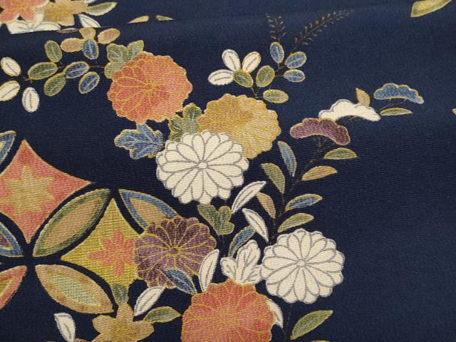 平和屋着物■上質な小紋 七宝枝花文 金彩 正絹 逸品 CABG4873fb