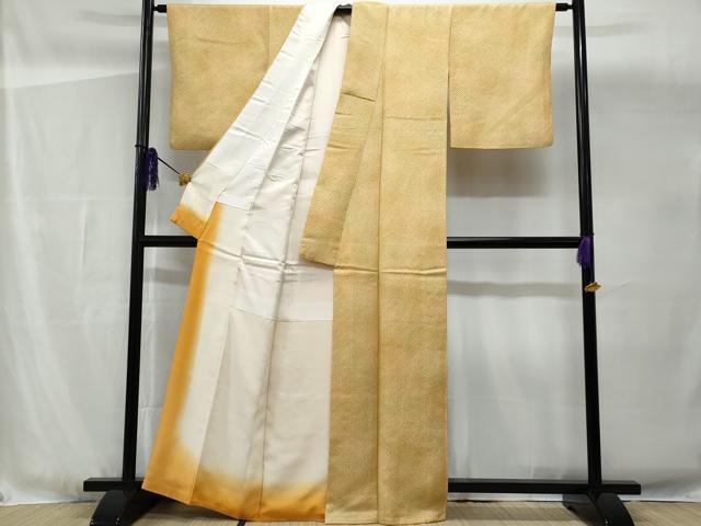 平和屋着物●上質な小紋　鹿の子文様　黒地　反端付き　正絹　逸品　AABG8007cs 平和屋着物○上質な小紋 鹿の子文様 黒地 反端付き 正絹 逸品
