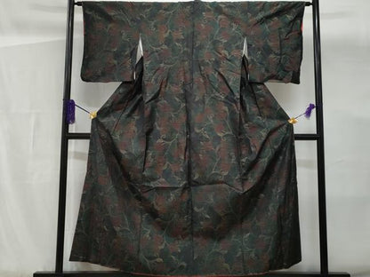 平和屋着物■本場大島紬　花唐草文　正絹　逸品　CABG4878fb