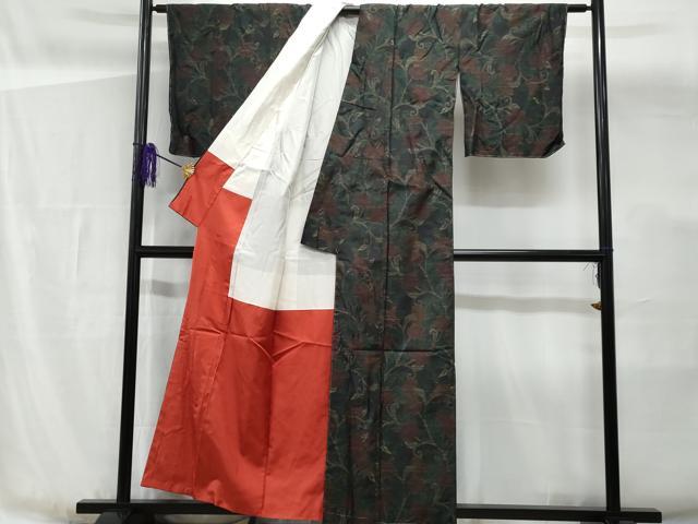 平和屋着物■本場大島紬　花唐草文　正絹　逸品　CABG4878fb