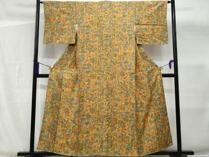 平和屋着物■上質な小紋　更紗花文　正絹　逸品　CABG4879fb