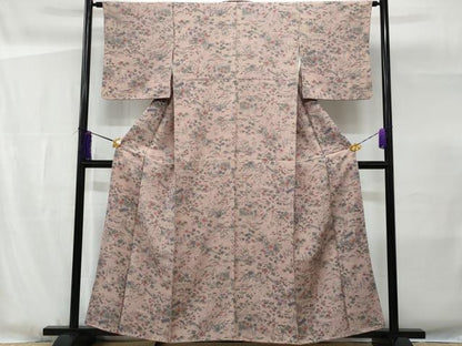 平和屋着物■上質な小紋 作家物 草花文 反端付き 正絹 逸品 CABG4890fb