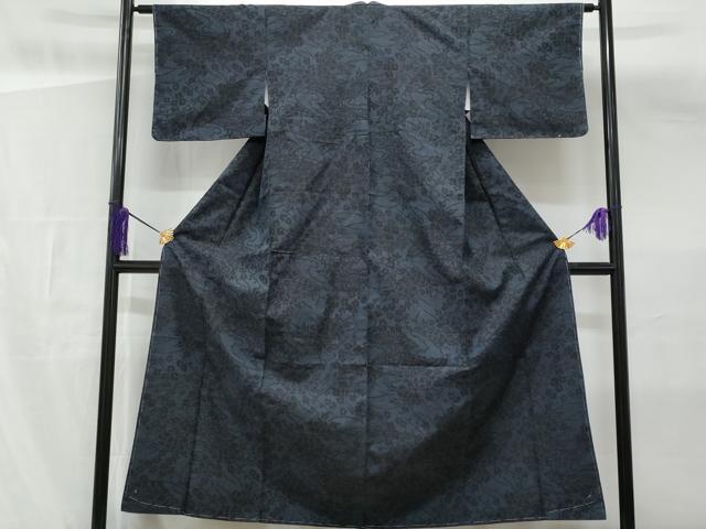 平和屋着物■結城紬 枝花文 証紙付き 正絹 逸品 未使用 CABG4894fb