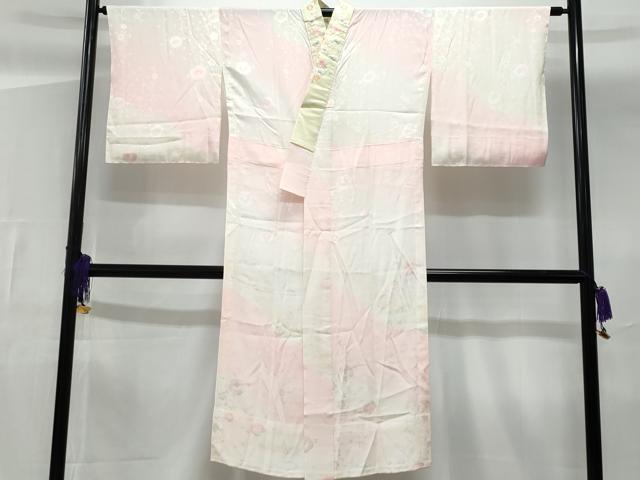 平和屋着物■長襦袢　枝椿　暈し染め　鈴乃屋扱い　半衿刺繍　正絹　逸品　未使用　CABG4903fb