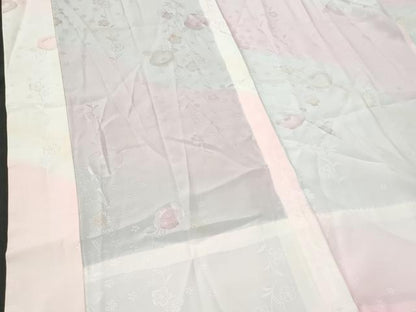 平和屋着物■長襦袢　枝椿　暈し染め　鈴乃屋扱い　半衿刺繍　正絹　逸品　未使用　CABG4903fb