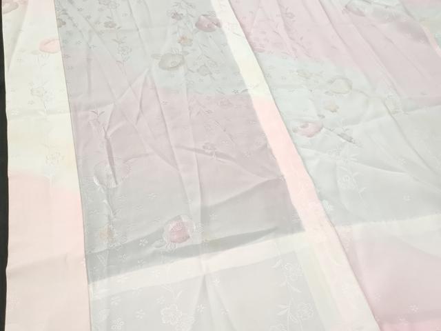平和屋着物■長襦袢　枝椿　暈し染め　鈴乃屋扱い　半衿刺繍　正絹　逸品　未使用　CABG4903fb