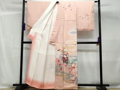 平和屋着物■訪問着 花車文 暈し染め 金銀彩 正絹 逸品 CABG4908fb