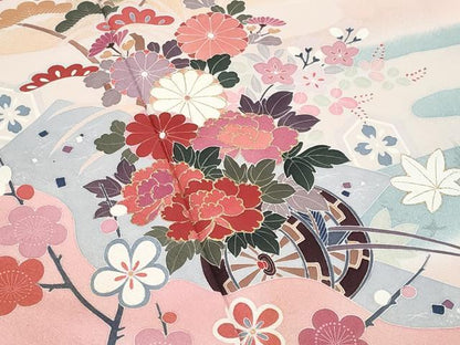 平和屋着物■訪問着 花車文 暈し染め 金銀彩 正絹 逸品 CABG4908fb