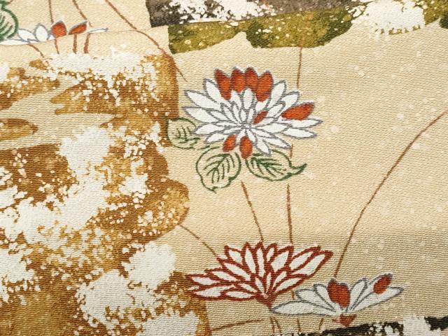 平和屋着物■上質な小紋 市松草花文 正絹 逸品 未使用 CABG4958fb