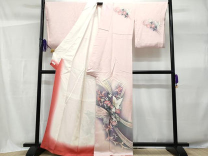 平和屋着物■訪問着 舞蝶枝花文 暈し染め 金彩 やまと誂製 正絹 逸品 CABG4959fb