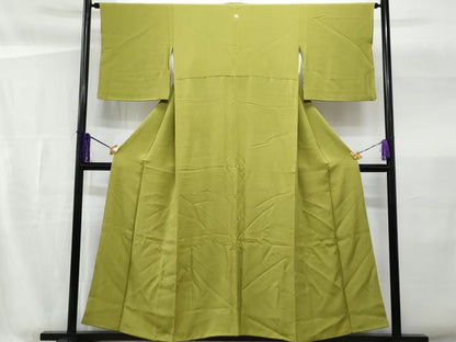 平和屋着物■上質な色無地 青丹色 正絹 逸品 CABG4961fb