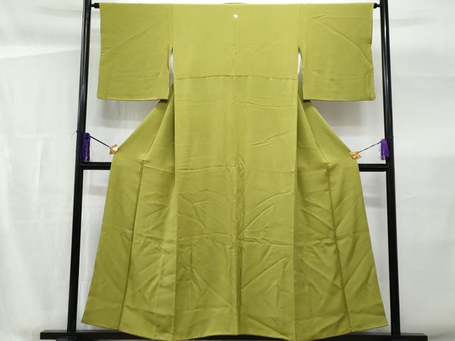 平和屋着物■上質な色無地 青丹色 正絹 逸品 CABG4961fb