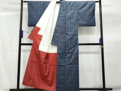 平和屋着物■本場大島紬 菱花文 正絹 逸品 CABG4963fb