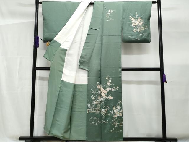 平和屋着物■訪問着 竹垣短冊枝花文 金銀彩 正絹 逸品 CABG4969fb