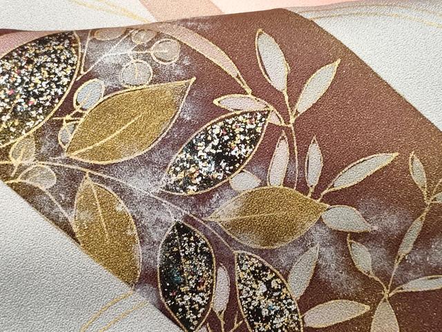 平和屋着物□訪問着 刺繍 舞蝶草花文 金銀彩 正絹 逸品 CAAK1556vf