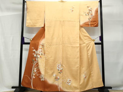平和屋着物■訪問着 破れ色紙枝花文 暈し染め 金彩 正絹 逸品 CABG4972fb