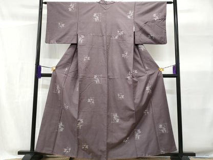 平和屋着物■民芸紬 ゆきぐに 万寿菊 反端付き 正絹 逸品 CABG4976fb
