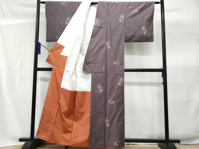 平和屋着物■民芸紬 ゆきぐに 万寿菊 反端付き 正絹 逸品 CABG4976fb