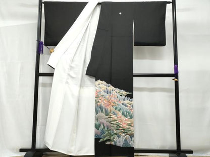 平和屋着物■豪華黒留袖 作家物 遠山風景文 金彩 正絹 逸品 CABG4979fb