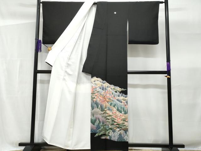 平和屋着物■豪華黒留袖 作家物 遠山風景文 金彩 正絹 逸品 CABG4979fb