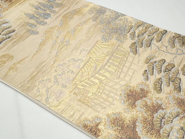 平和屋着物◎六通柄袋帯　清水寺　金銀糸　正絹　逸品　CABG4985fb