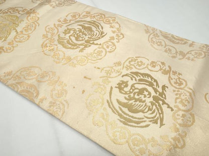 平和屋着物◎六通柄袋帯　鳳凰花唐草文　金糸　正絹　逸品　CABG4989fb