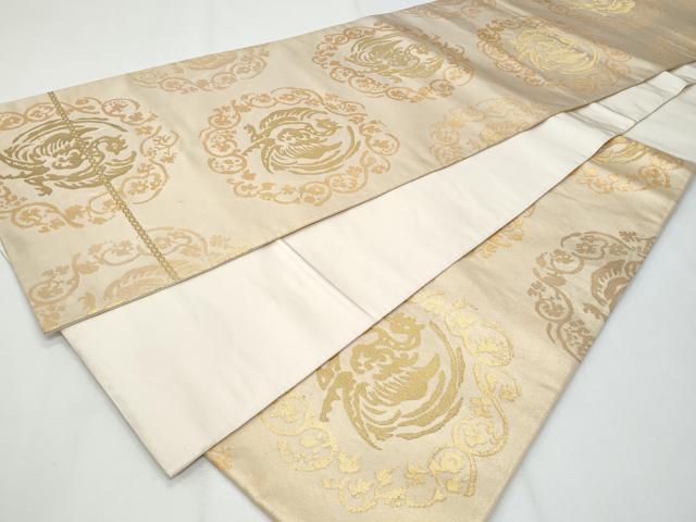 平和屋着物◎六通柄袋帯　鳳凰花唐草文　金糸　正絹　逸品　CABG4989fb