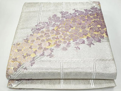 平和屋着物◎六通柄袋帯　唐織　菊　金銀糸　正絹　逸品　CABG4995fb
