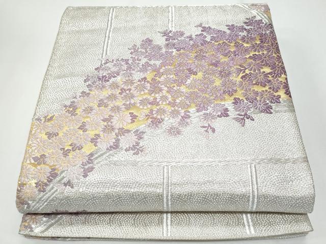 平和屋着物◎六通柄袋帯　唐織　菊　金銀糸　正絹　逸品　CABG4995fb