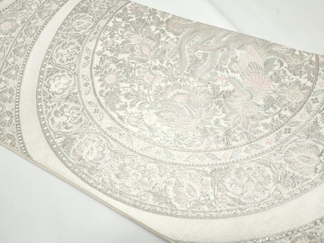 平和屋着物◎六通柄袋帯　唐織　更紗鳳凰華文　プラチナ箔　正絹　逸品　CABG4999fb
