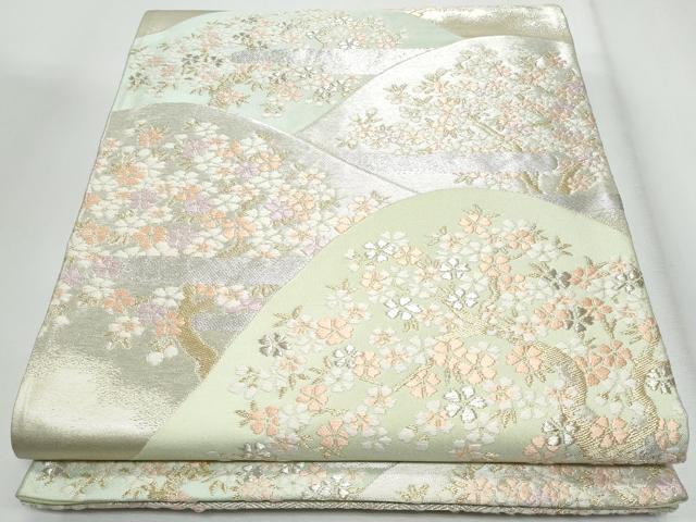 平和屋着物◎六通柄袋帯　唐織　遠山エ霞枝桜文　金銀糸　正絹　逸品　CABG5002fb