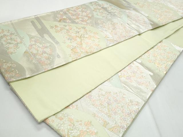 平和屋着物◎六通柄袋帯　唐織　遠山エ霞枝桜文　金銀糸　正絹　逸品　CABG5002fb