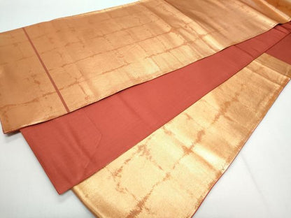 平和屋着物◎六通柄袋帯　変わり市松文　正絹　逸品　CABG5010fb