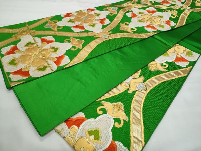 平和屋着物◎六通柄袋帯　唐織　立涌正倉院花文　金銀糸　正絹　逸品　CABG5016fb