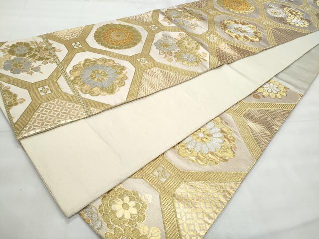 平和屋着物◎六通柄袋帯　蜀江花文　金銀糸　正絹　逸品　CABG5023fb