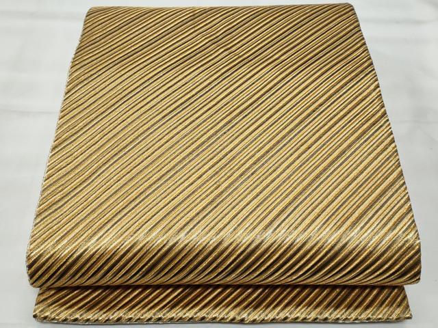 平和屋着物◎両面　両方向　全通柄袋帯　斜線文　金糸　正絹　逸品　CABG5038fb