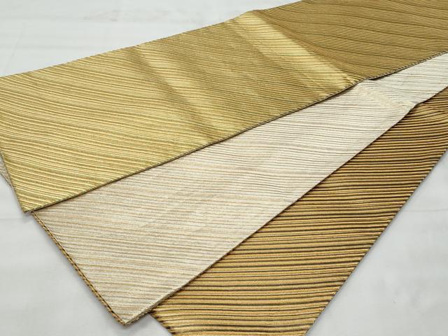 平和屋着物◎両面　両方向　全通柄袋帯　斜線文　金糸　正絹　逸品　CABG5038fb