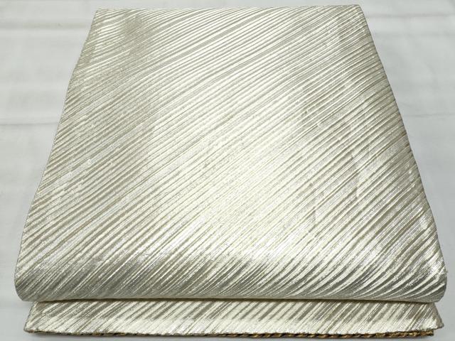 平和屋着物◎両面　両方向　全通柄袋帯　斜線文　金糸　正絹　逸品　CABG5038fb