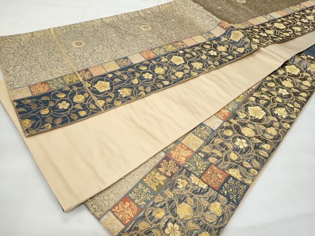 平和屋着物◎六通柄袋帯　花唐草文　金糸　正絹　逸品　CABG5050fb