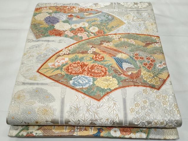 平和屋着物◎六通柄袋帯　唐織　天井山楽園　金銀糸　正絹　逸品　CABG5055fb