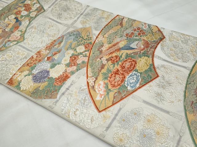 平和屋着物◎六通柄袋帯　唐織　天井山楽園　金銀糸　正絹　逸品　CABG5055fb
