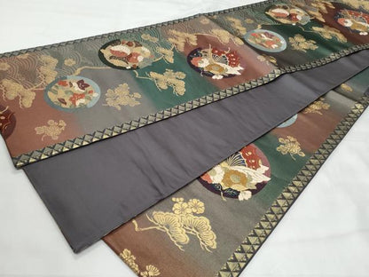 平和屋着物◎六通柄袋帯　唐織　夢小袖　金糸　正絹　逸品　CABG5065fb