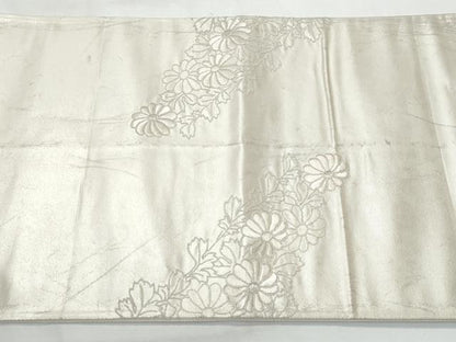 平和屋着物◎中国三大刺繍　相良刺繍　総刺繍　太鼓柄袋帯　菊　銀糸　正絹　逸品　CABG5075fb